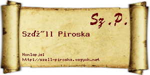 Széll Piroska névjegykártya