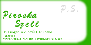 piroska szell business card
