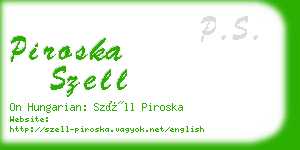 piroska szell business card